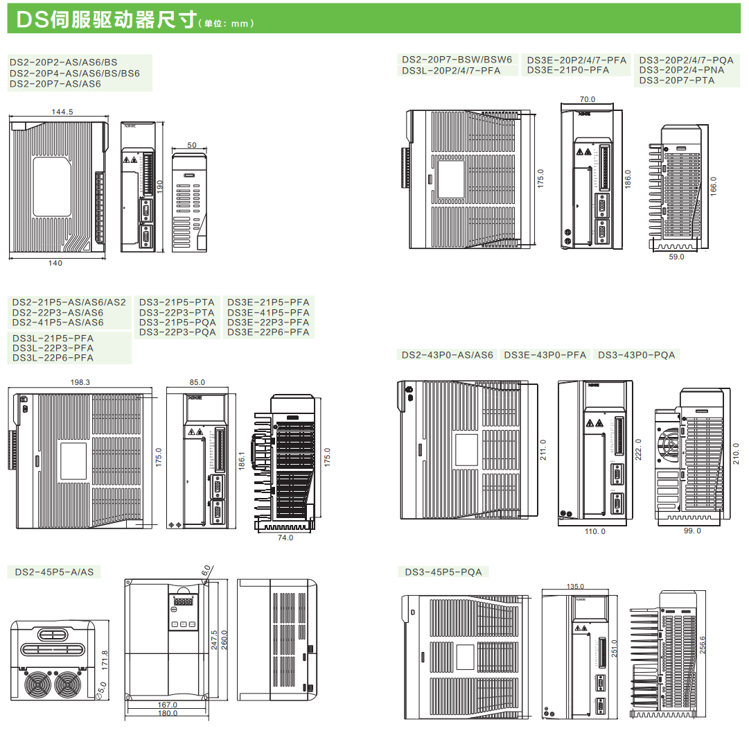 信捷伺服驅(qū)動(dòng)器尺寸